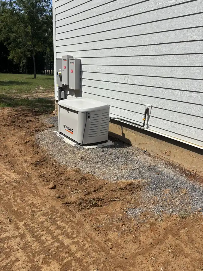 New standby generator installed on its pad
