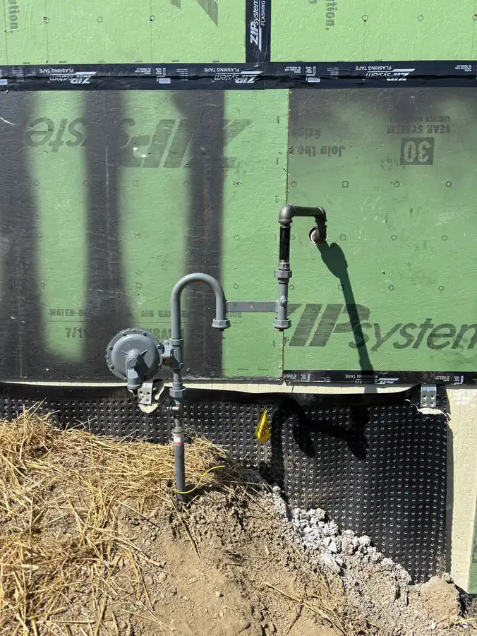 Hose bib and stub-outs on a new home
