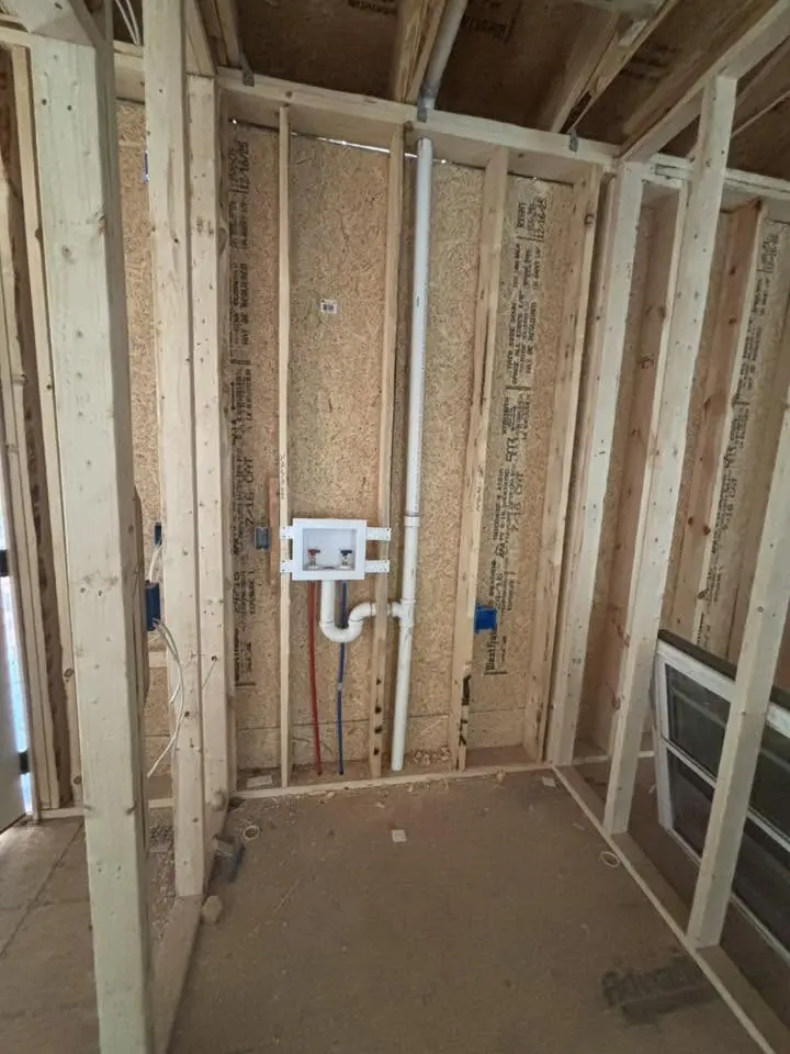 Shower valve rough-in on a new build